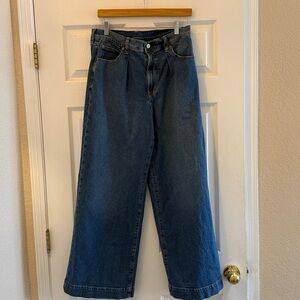 GAP Trouser High Rise Wide Leg Denim Jeans Size 30 Regular